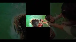⚡River Monster Attack! 10,000-Meter Beast Destroys Village & Takes Girl | Horror Story#shorts