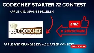 Codechef January STARTER 72 Challenge Contest || APPLE AND ORANGES  FULL SOLUTION + EXPLANATION #cp