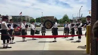 Columbus Police and Fire Pipes and Drums perform at dedication of new Fire Station 2