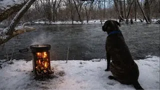 Winter Camp Cooking by the River | Quiet Outdoor Escape