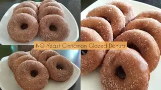 Easy NO Yeast Cinnamon Glazed Donuts | Fall recipes | 2020 | Homemade recipes |