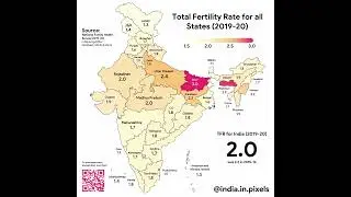 fertility rate in India map #indiamap #bpsc #bank #upsc