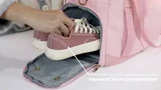 Sport Pink Duffle Workout Bags with Shoe Compartment & Wet Pocket