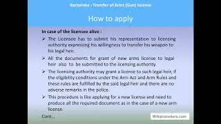 Karnataka - Transfer Of Arms (Gun) License