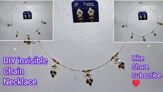Invisible chain Necklace making at home/Trending invisible chain diy#diy#trending#youtubeshorts❤️