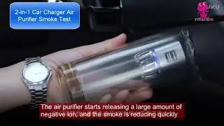 Smoke Test-Car Air Purifier Ionizer - 12V Plug-in Ionic Anti-Microbial Car Deodorizer