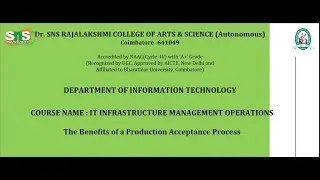 Benefits of Production Acceptance Process|IT Infrastructure Management Operations|SNS Institutions