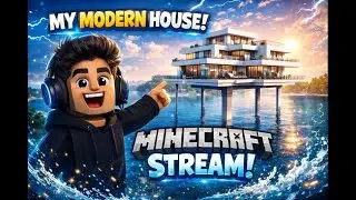 I Built a Modern Water House 😱 | Minecraft Survival Gameplay LIVE