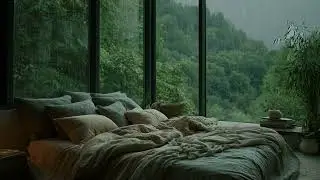 Soft rain ambience surrounds us ☔ creating calm focus and easy rest inside gently