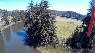 North Fork Siuslaw River, Oregon. Aerial Video