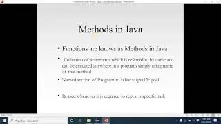 Lecture 5  (Methods Basics in Java)