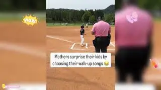When the moms change their walk up songs 🤣🤣🤣#walkupsong #funny #baseball #tball #child