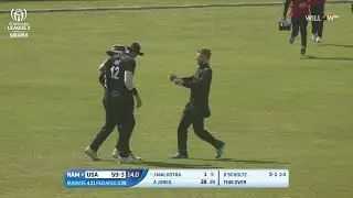 Bernard Scholtz 3 wickets vs United States of America|Namibia vs United States of America|