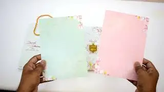 Floral Hardboard Wedding Card, Carry bag style Invite | IWM-L425