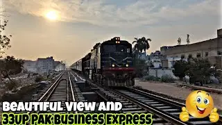 Special 33UP Pak Business Express Passing Near Chanaser Halt Beautiful SunSet view💞