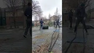 Tire flips - hardcore outdoor training