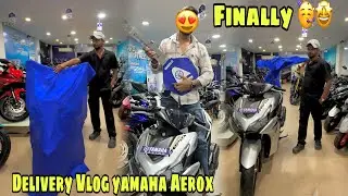 Yamaha aerox 155 scooter  delivery Vlog || Full detail On road Price aerox 155 scooters 