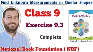 Class 9 exercise 9.3 NBF Maths Ex 9.3 national book foundation maths | Concept of Similar Shapes