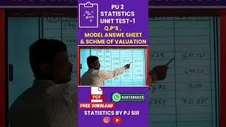 PU 2 STATISTICS  UNIT TEST Q.P's | Answer Sheet | Scheme of Valuation #UnitTest #revisiontips