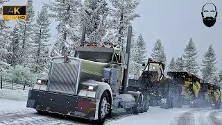 ATS | 🚨Super Heavy Load Triple Trailer | Driving through snow blast ❄️ | 4K Realistic Driving #ats