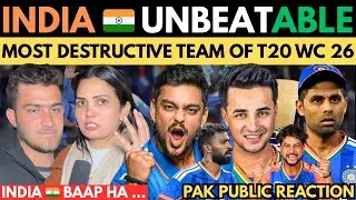 INDIAN 🇮🇳 TEAM UNBEATABLE! MOST DESTRUCTIVE TEAM OF T20 WC 2026 ! BAAP BAAP HOTA ! PAK reaction