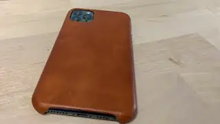 TOOVREN iPhone 11 Pro Max Genuine Brown Leather Case