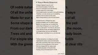 A Thing of Beauty Explanation by Samiran Biswas 