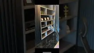 Black office floor tiles with white accents