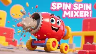 Spin Spin Mixer Song 🚧🌀 | Construction Vehicles Song for Kids | Cement Mixer Nursery Rhyme