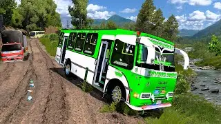 Bus Encava Sin Frenos se Sale De la Carretera Extremas ats 1.54