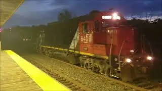 B&E EDBF Going through Greenfield Station With Ex CN GP40-2 Leading.