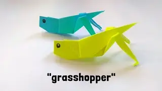 how to make origami grasshopper, easy paper toys