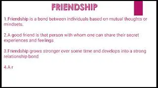 Friendship | Essay on friendship  | Ten lines essay