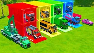 TRANSPORTING PUBLIC WORK VEHICLES, POLICE CAR, FIRE RESCUE TRUCK TO GARAGE - FS22