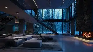 Winter Snow Wind with Fireplace Sounds for Anxiety Relief, Calm Mind and Better Sleep