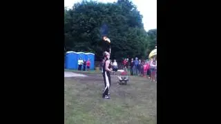 Guy juggling the dangerous items
