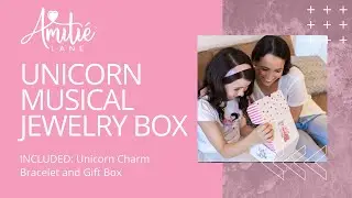 Amiti&eacute; Lane Unicorn Musical Jewelry Box &ndash; Mint Green and Pink with Unicorn Charm Bracelet