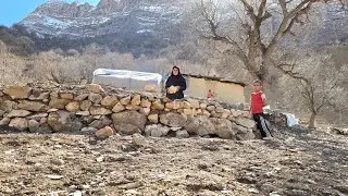Nomadic life in Zagros: Building a stone house for sheep in the heart of the mountains