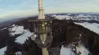 Firecopter flight up to the top of the 181 meter antenna of Bantiger (Bern, Switzerland)