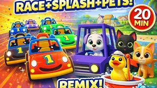 Ultimate Cars & Pets Remix! &ndash; Waffles and Onyx | Nursery Rhymes & Kids Songs