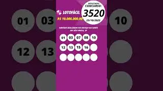 Lotof&aacute;cil resultado Concurso 3520 23/10/2025