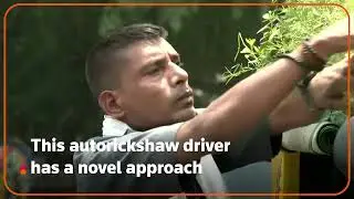 Indian rickshaw driver stays cool with rooftop garden