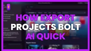 How to EXPORT PROJECTS in BOLT AI: Quick GUIDE