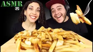 ASMR CHEESY POUTINE WITH MY GIRLFRIEND (No talking) EATING SOUNDS | Jordan Sloth Eats