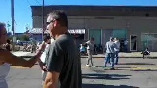 Drunk street dancing