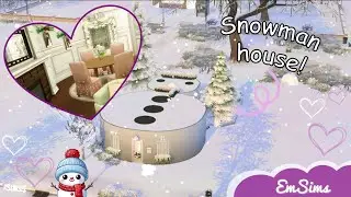 Snowman Shaped House! - The Sims 4 Speedbuild | No CC ☃️🎄