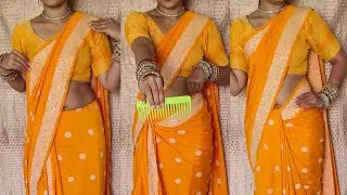 How to Make Perfect Pleats in Cotton Saree using Comb/Beginner tips Wedding Special Draping Tutorial