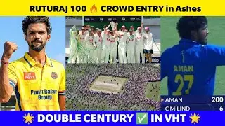 Ruturaj 100 🔥 Crowd entry in ASHES 😱 Double century hit by Aman in VHT match | Tamil cricket news |