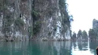 On the way to the Viking rock, Cheow Lan Lake, Thailand
