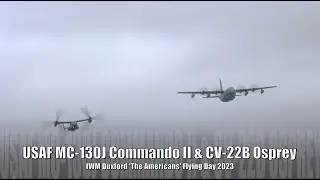 USAF MC-130J Commando II & CV-22B Osprey flypast - Duxford 'The Americans' Flying Day 2023